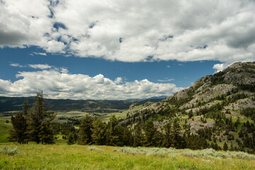 Rocky Hillside Drops Into The Hellroaring Valley