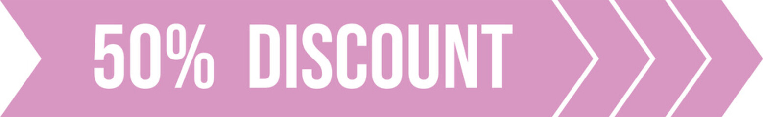 50% Discount Sale Tag Vector | 50% Promotional Price Label Design for Shopping and Marketing
