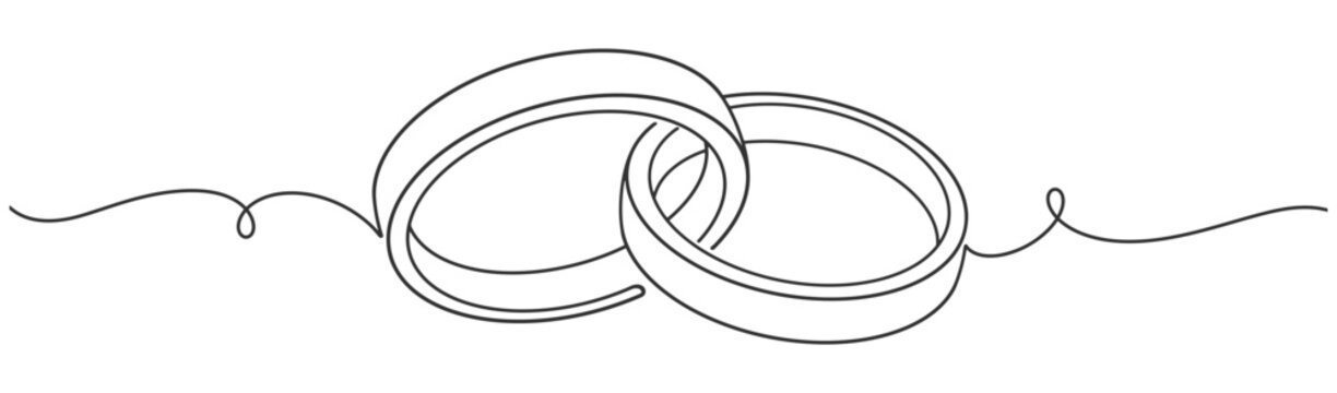 Wedding ring line art vector illustration