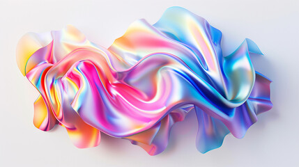 Obraz premium The multicolored gradient iridescent shape is composed of liquid rainbow colors, amorphous liquid splotches, organic. The multicolored gradient iridescent shape is composed of liquid rainbow colors, a