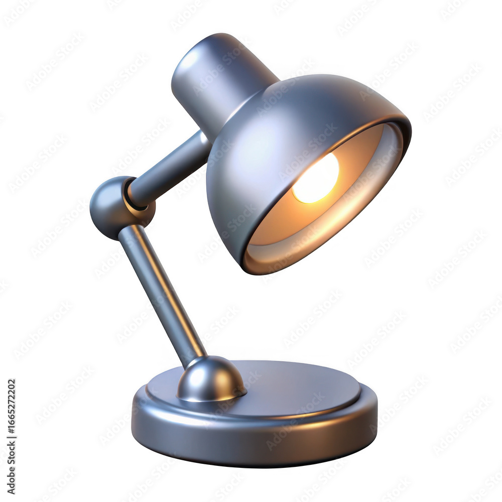 Poster 3d desk lamp with adjustable arm isolated on transparent background