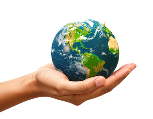 hand and globe icon vector