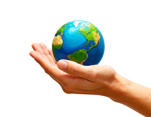 Firefly_hand and globe icon vector 