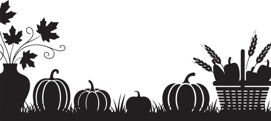 Happy Thanksgiving Harvest Silhouette Design bundle