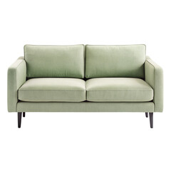 Fototapeta premium Light Green Modern Sofa With Pillows on Transparent Background for Easy Editing