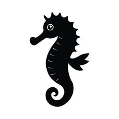 silhouette of a seahorse laughing 