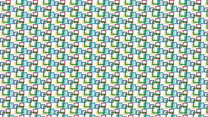 Green Circle with Blue Outline Pattern