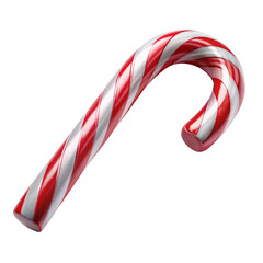 Striped Candy Cane Red and White on Transparent Background for Christmas Holiday Season