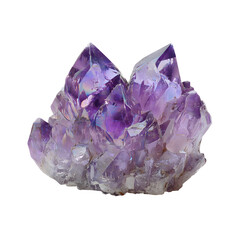 Crystal Cluster Amethyst &ndash; Purple Gemstone PNG on White Background