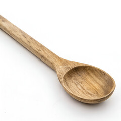 Wooden spoon kitchen utensil isolated on pure white background