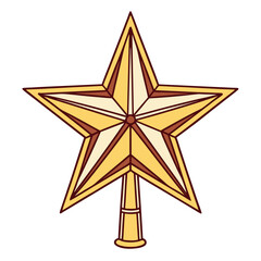 Obraz premium Christmas tree star topper festive decoration isolated on white background isolated on transparent background