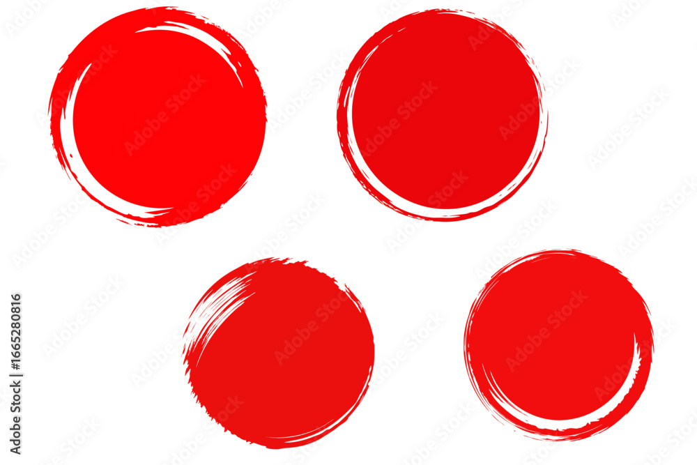 Fototapete glossy red round web buttons icons set for an internet website design
