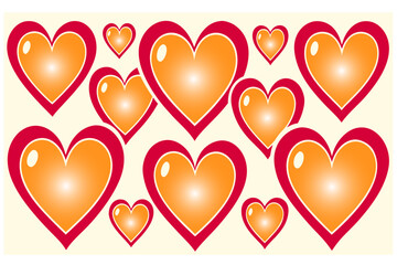 A beautiful, seamless pattern of glossy hearts, perfect for a romantic Valentine's Day background or a decorative illustration