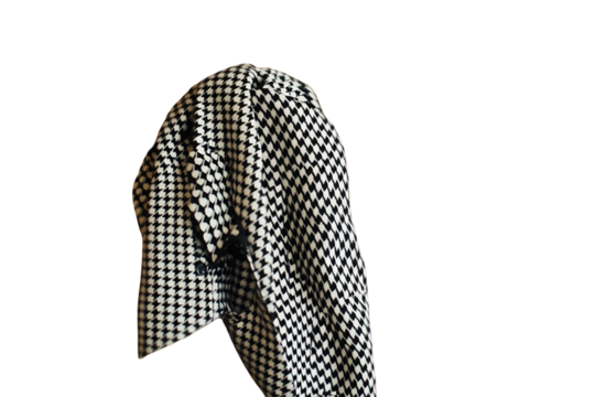 black and white coat