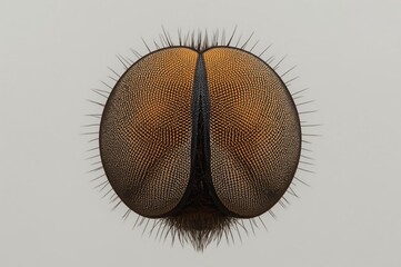 Fly head macro, studio shot, insect eye detail, scientific research