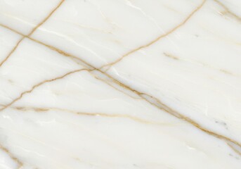 Closeup of white marble with thin gold veins, natural stone texture background with elegant pattern