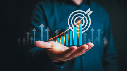 Achieving goals and success is within reach with increasing business graph in your hands today