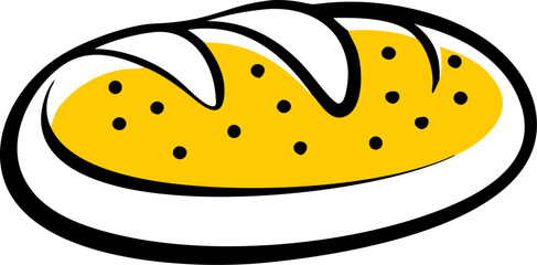 Illustration of a festive loaf of bread on a white background isolated on white background isolated on transparent background