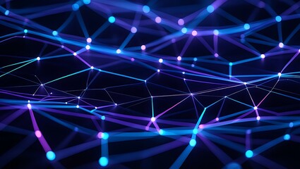 Abstract digital network connections with glowing nodes and lines representing data flow