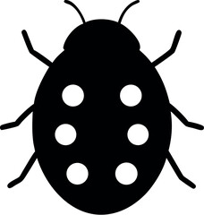 Obraz premium ladybird icon vector, Silhouette of ladybug vector illustration