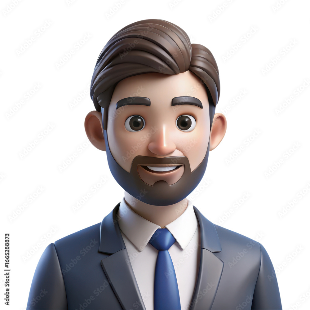Poster friendly 3d character with exaggerated features awaits your project needs