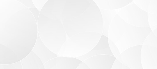 Abstract white and gray overlap circle geometric technology pattern. minimal rectangle randomly arranged white lines transparent web background layers. overlapping presentation design.