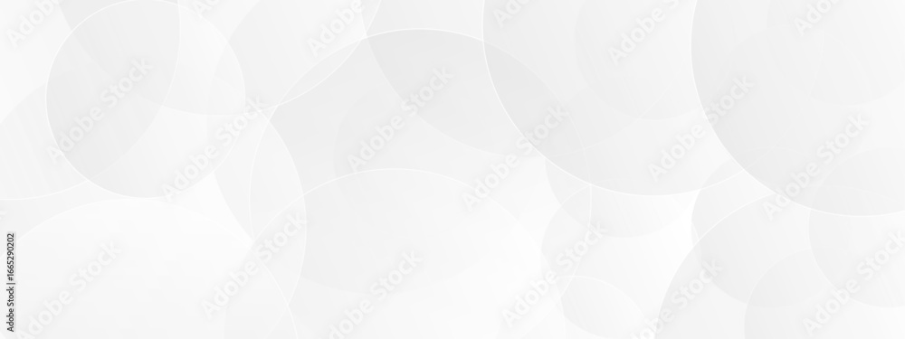 Poster abstract white and gray overlap circle geometric technology pattern. minimal rectangle randomly arra