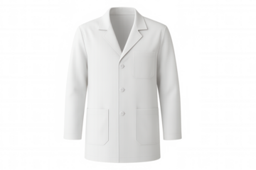 White lab coat on transparent background, perfect for projects related to medicine, healthcare, and professionals in the medical field