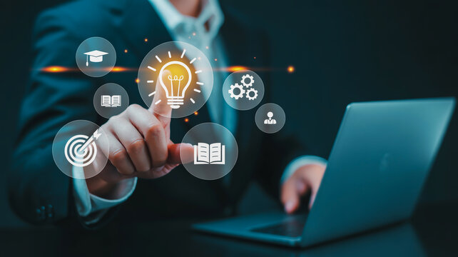 Innovative business ideas with online education and strategy for success with modern technology