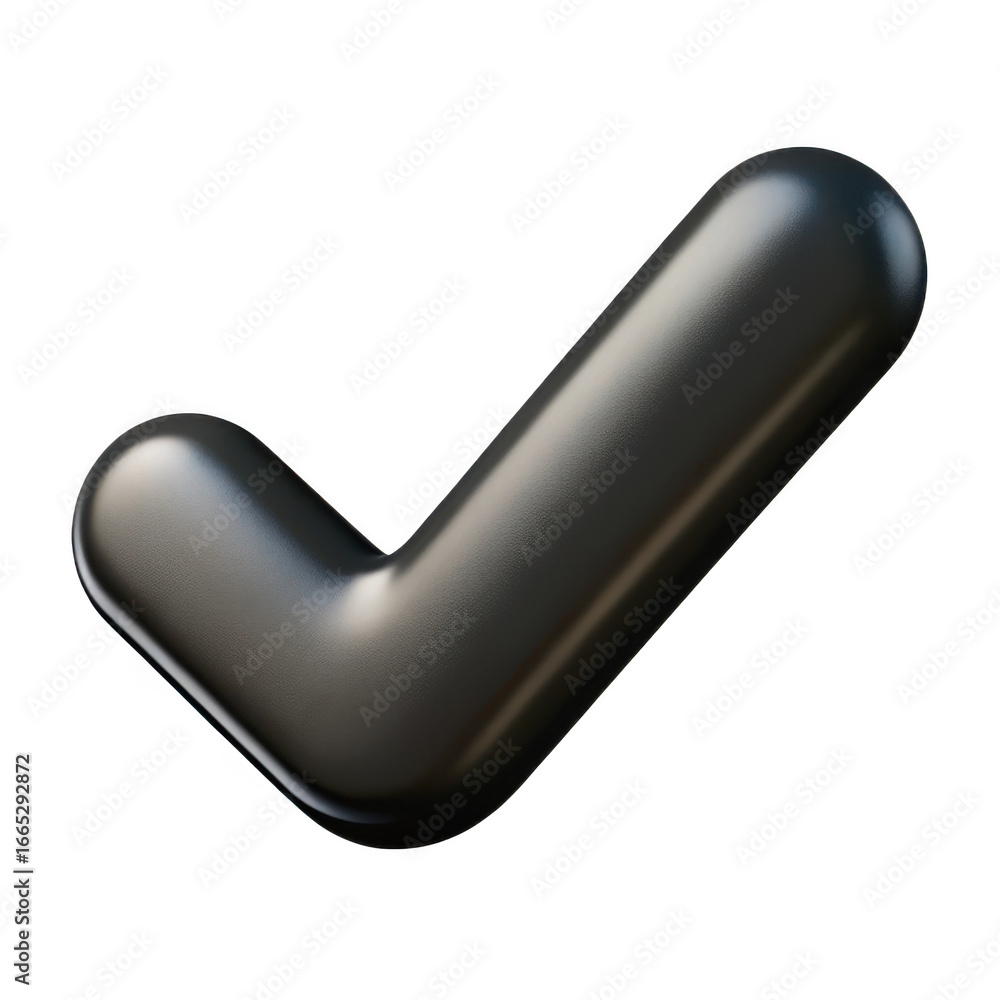 Poster 3d check mark symbol isolated on transparent background