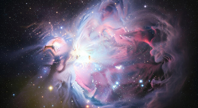 Abstract colorful nebula or galaxy in deep space with stars