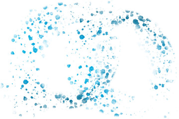 Abstract blue watercolor splash isolated on transparent background for design use