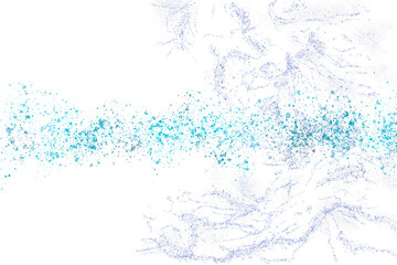 Abstract light blue grunge texture isolated on transparent background for design use