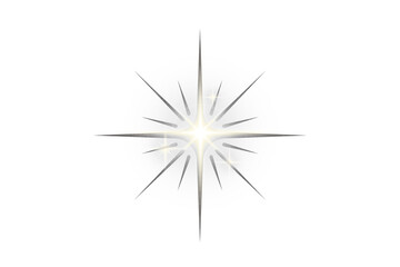 Fototapeta premium Bright star light sparkle shine effect isolated on transparent background design