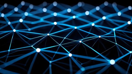 Abstract Neural Network Structure with Glowing Connections and Nodes