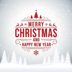 Spread holiday cheer with this festive Merry Christmas and Happy New Year design for invitations and greetings