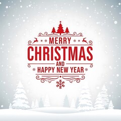 Spread holiday cheer with this festive Merry Christmas and Happy New Year design for invitations and greetings