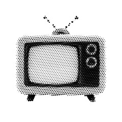 Vintage Television Icon Halftone Dot