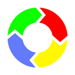 Round arrow diagram 4 element - vector illustration