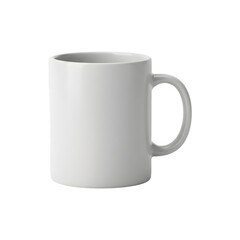 White ceramic coffee mug isolated on white background, blank cup for design mockup, branding and advertising use