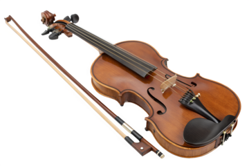 Classic Violin and Bow A Musical Instrument for Orchestral and Solo Performances