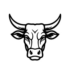 Bull Head Silhouette Vector Illustration
