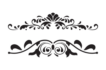 Elegant black flourish ornaments for design projects