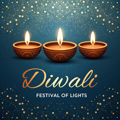 Celebratory Diwali Scene with Festive Lights and Decorations