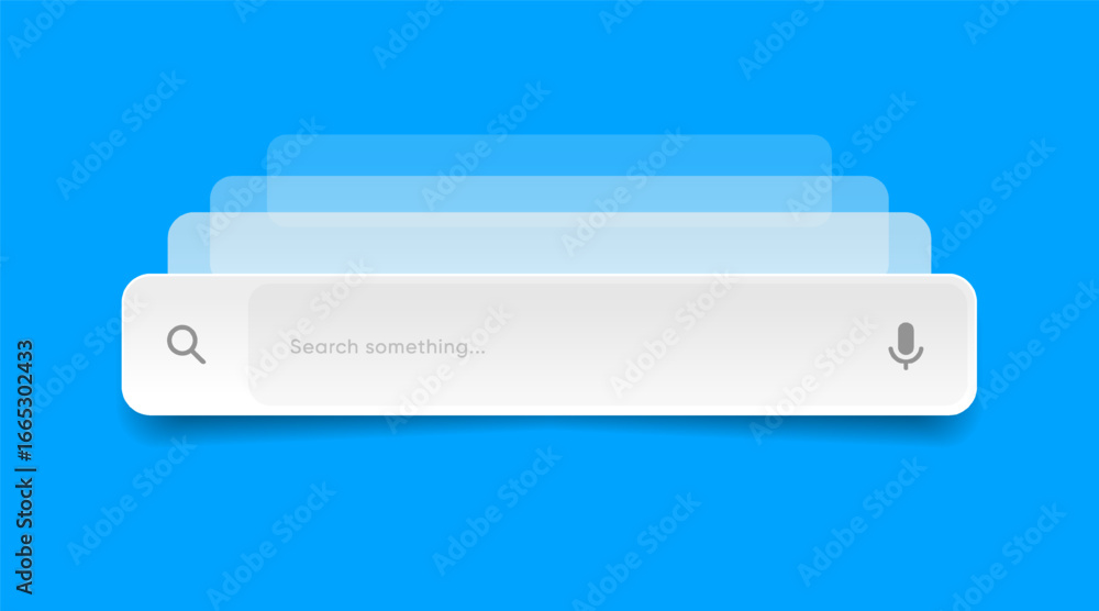 Aufkleber search bar with suggestions for ui ux design and web site. search address and navigation bar icon. c