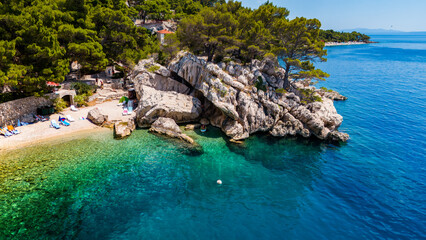 Medvidina Cave in Brela on the Adriatic Coast, Croatia
