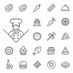 Comprehensive food and lifestyle icon set