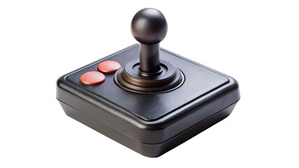 Retro joystick isolated on transparent background, a vintage gaming controller for classic arcade and console games