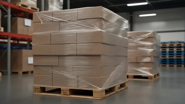 Cardboard Boxes Pallet Warehouse Storage.
