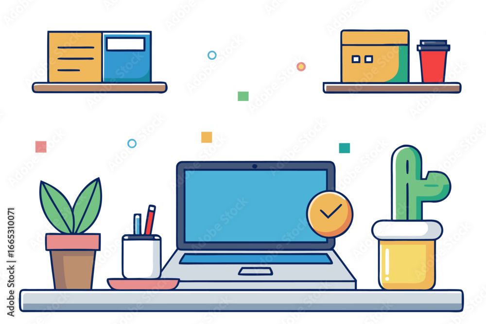 Fototapete a versatile vector set of flat computer icons for web design and business concepts